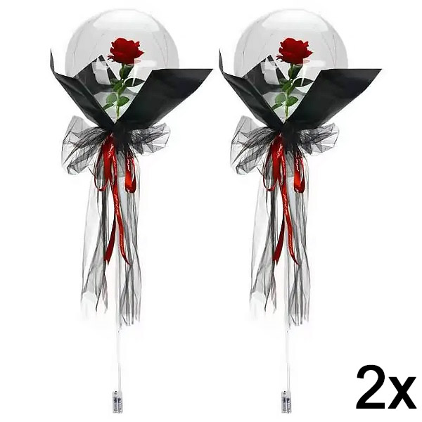 2x LED μπαλόνι με τριαντάφυλλο για αξέχαστες στιγμές | LOVEBALLOON