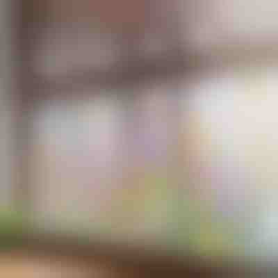 Πολύχρωμο αυτοκόλλητο παραθύρου με λουλούδια | FLORASTIK